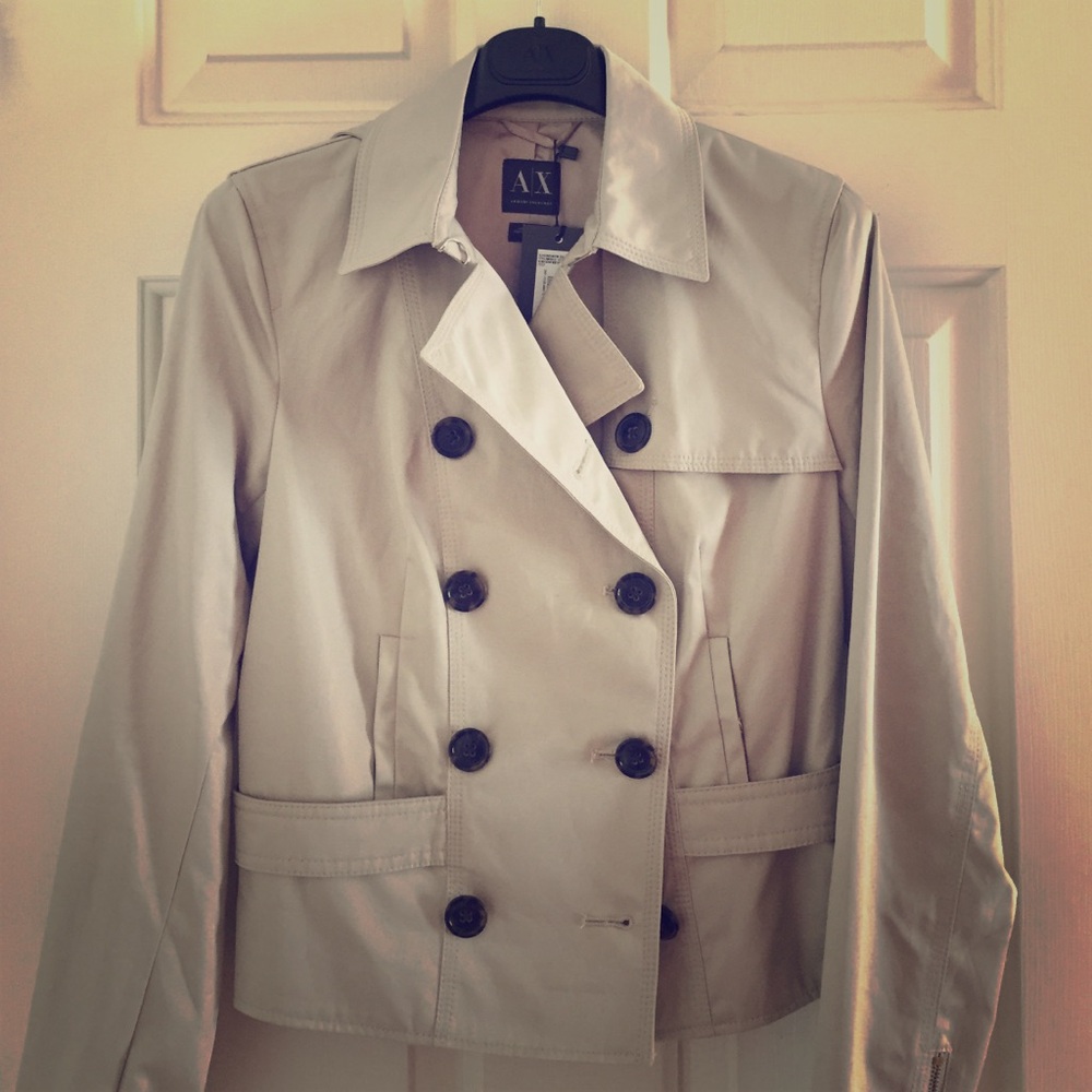 NWT Armani Exchange Cropped Trench Coat Jacket